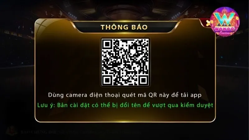 Hướng dẫn các bước Tải app Won99