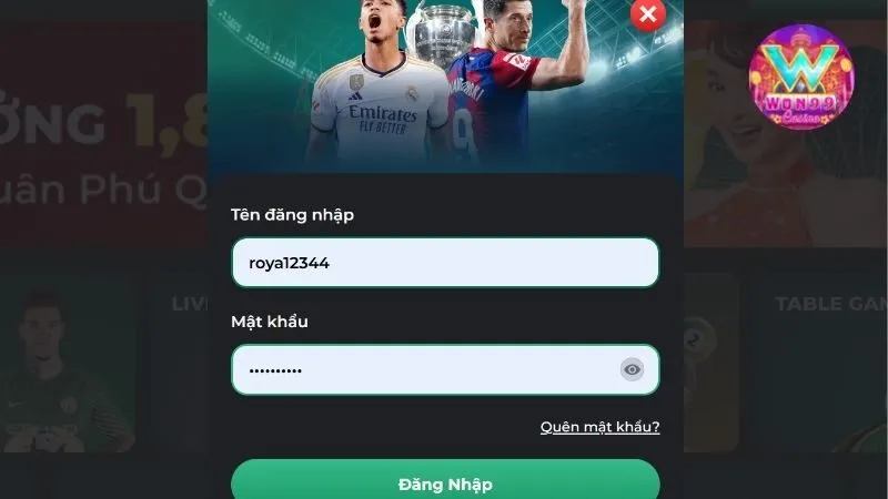 Hướng dẫn đăng nhập Won99 đơn giản